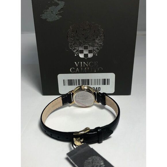 Vince Camuto VC5352 Unisex Black Leather Analog Black Dial Quartz Watch BW114 - Picture 10 of 10